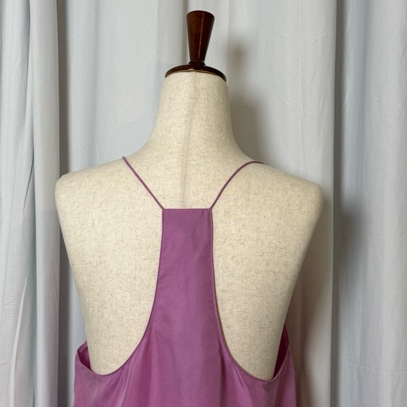 Tibi Silk Colorblock Racerback Tank Purple Orange Sleeveless Top Size 10 NWT - Picture 7 of 10
